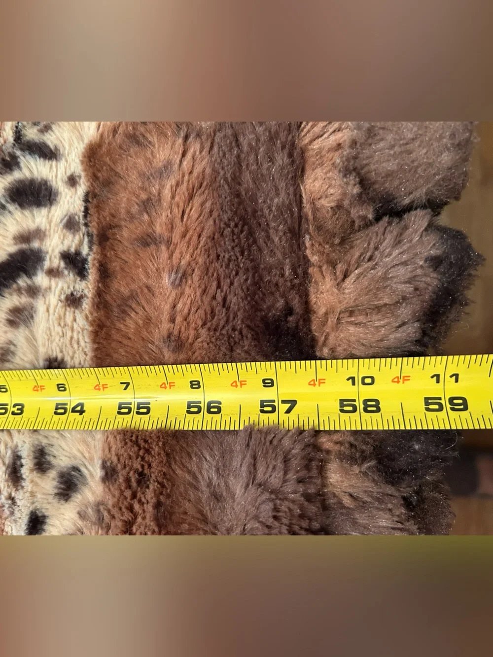 Bessie&Barnie ultra-soft Luxury Blanket-FauxFur Leopard Stripe-reverses to brown